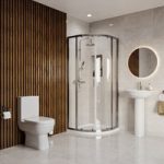 800mm Quadrant Chrome Shower Enclosure Suite with Toilet & Basin – Carina