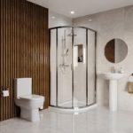 900 x 760mm Right Hand Offset Quadrant Shower Enclosure Suite with Toilet & Basin – Carina