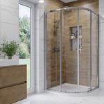 Chrome 6mm Glass Right Hand Offset Quadrant Shower Enclosure with Shower Tray 1000x800mm – Carina