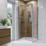 Chrome 6mm Glass Square Hinged Shower Enclosure 800mm – Carina