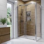 Chrome 6mm Glass Rectangular Sliding Shower Enclosure with Shower Tray 1200x800mm – Carina