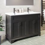 1200mm Black Freestanding Double Vanity Unit With Basins  – Camden