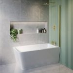 Freestanding Shower Bath Single Ended Right Hand Corner with Brass Bath Screen 1500 x 740mm – Kona