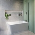 Freestanding Shower Bath Single Ended Right Hand Corner with Chrome Bath Screen 1500 x 740mm – Kona