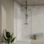 1400x800mm Gunmetal Grey Walk In Shower Enclosure – Live Your Colour