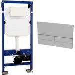 Concealed Dual Flush Cstern 1180mm Wall Mounted WC Frame with  Dual Flush Plate in Satin – Live Your Colour