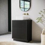 650mm Black Wooden Freestanding Countertop Vanity Unit with Square Basin – Matira