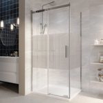 1200x800mm Chrome Frameless Fluted Glass Sliding Shower Enclosure Right Hand – Matira