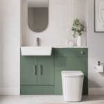 1200mm Green Toilet and Sink Unit with Chrome Fittings – Ontario