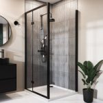 Black 8mm Glass Rectangular Hinged Shower Enclosure 1000x700mm – Pavo