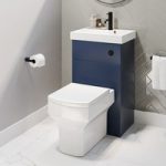 500mm Blue Cloakroom Toilet and Sink Unit with Black Fittings – Valetta