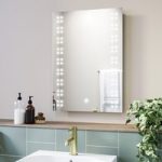 Rectangular Heated Bathroom Mirror with Lights 500 x 700mm – Leo