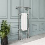 White and Chrome Traditional Column Radiator with Towel Rail 952 x 479mm – Regent