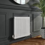 White Horizontal 2 Column Traditional Radiator 600 x 605mm – Nambi