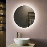 Round Backlit Heated Bathroom Mirror with Lights 600mm – Luna