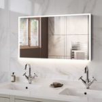 3 Door Chrome Mirrored Bathroom Cabinet with Lights Demister & Wireless Speaker 1200 x 700mm – Ursa