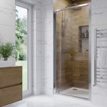 Chrome 900mm Hinged Shower Door 6mm Glass – Carina