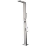 Chrome Outdoor Shower with Pencil Hand Shower 2 Outlets – Suva