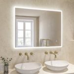 Rectangular Heated Bathroom Mirror with Lights 900 x 700mm – Ariel