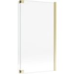 Brushed Brass Hinged L Shape Shower Bath Screen 1450 x 955mm – Maia