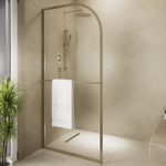 Walk In Shower 1000mm Brushed Brass Curved – Raya