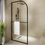 Walk In Shower 1000mm Black Curved – Raya