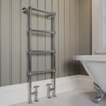 Chrome Vertical Traditional Towel Rail Radiator 1200 x 479mm – Regent