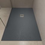 1200x800mm Stone Resin Anthracite Slate Effect Rectangular Shower Tray with Grate – Siltei