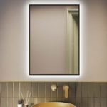 Rectangular Black Backlit Heated Bathroom Mirror with Lights 500 x 700mm – Taurus