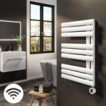 electriQ Curved Panel Electric Towel Radiator H650xW450mm – White