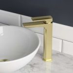 Brushed Brass Tall Mono Basin Mixer Tap – Zana