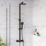 Black Thermostatic Bar Mixer Shower Set with Slide Rail Kit &  Hand Shower – Zana